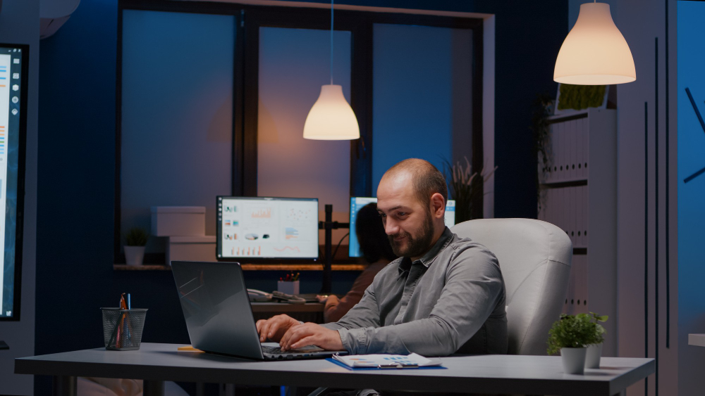 a man working in office